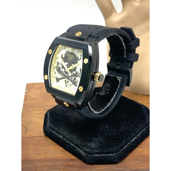 Philipp Plein Men's Watch PWBAA0521 Skull Automatic Black Rubber Strap 44mm - Picture 2 of 14